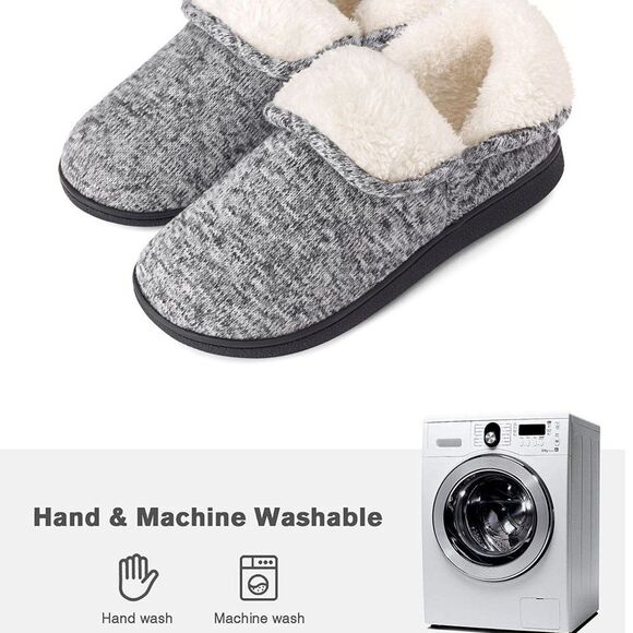 Women Slippers 6 Warm Fleece House Shoes Memory Foam - Picture 7 of 7